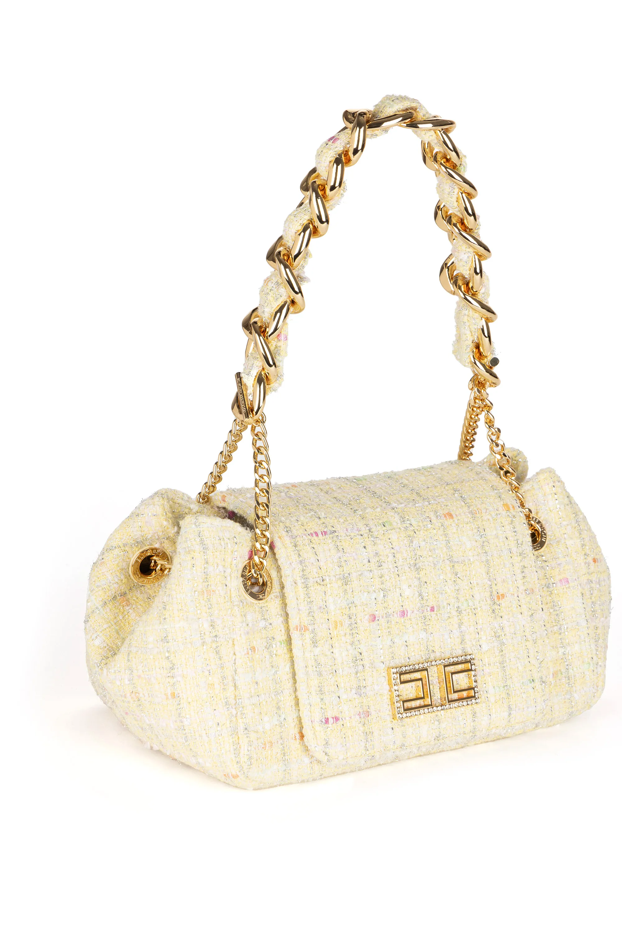 Borsa a spalla in tessuto tweed di collezione