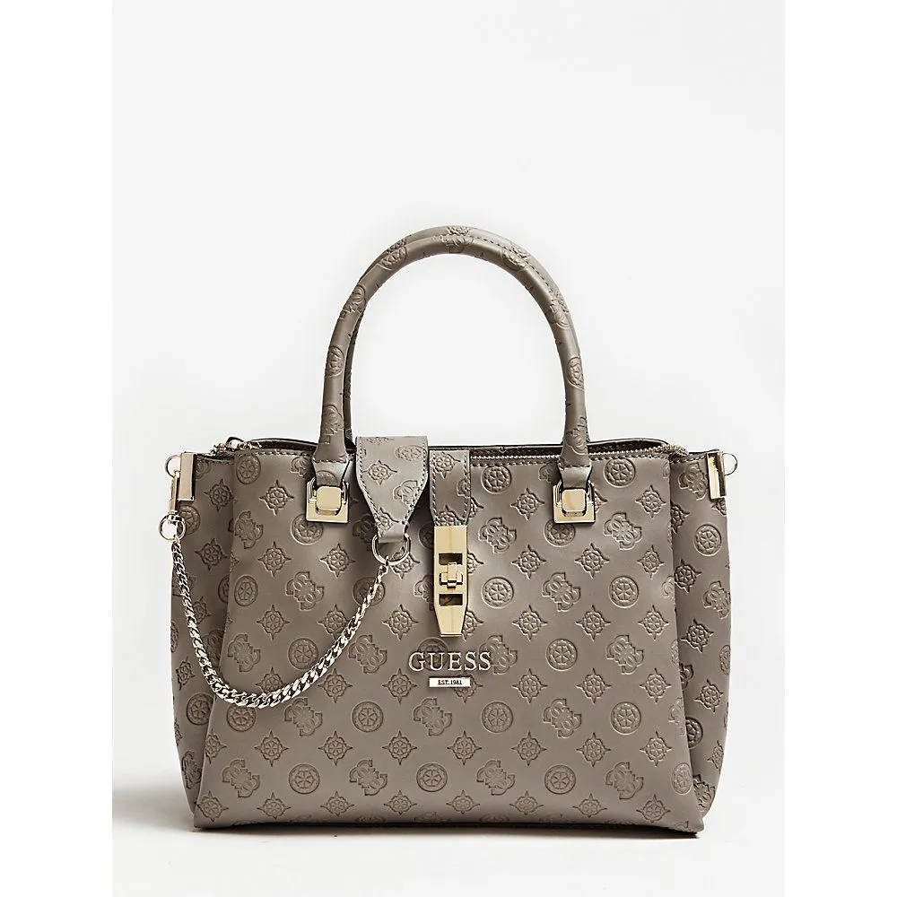 Borsa a spalla peony logo impresso