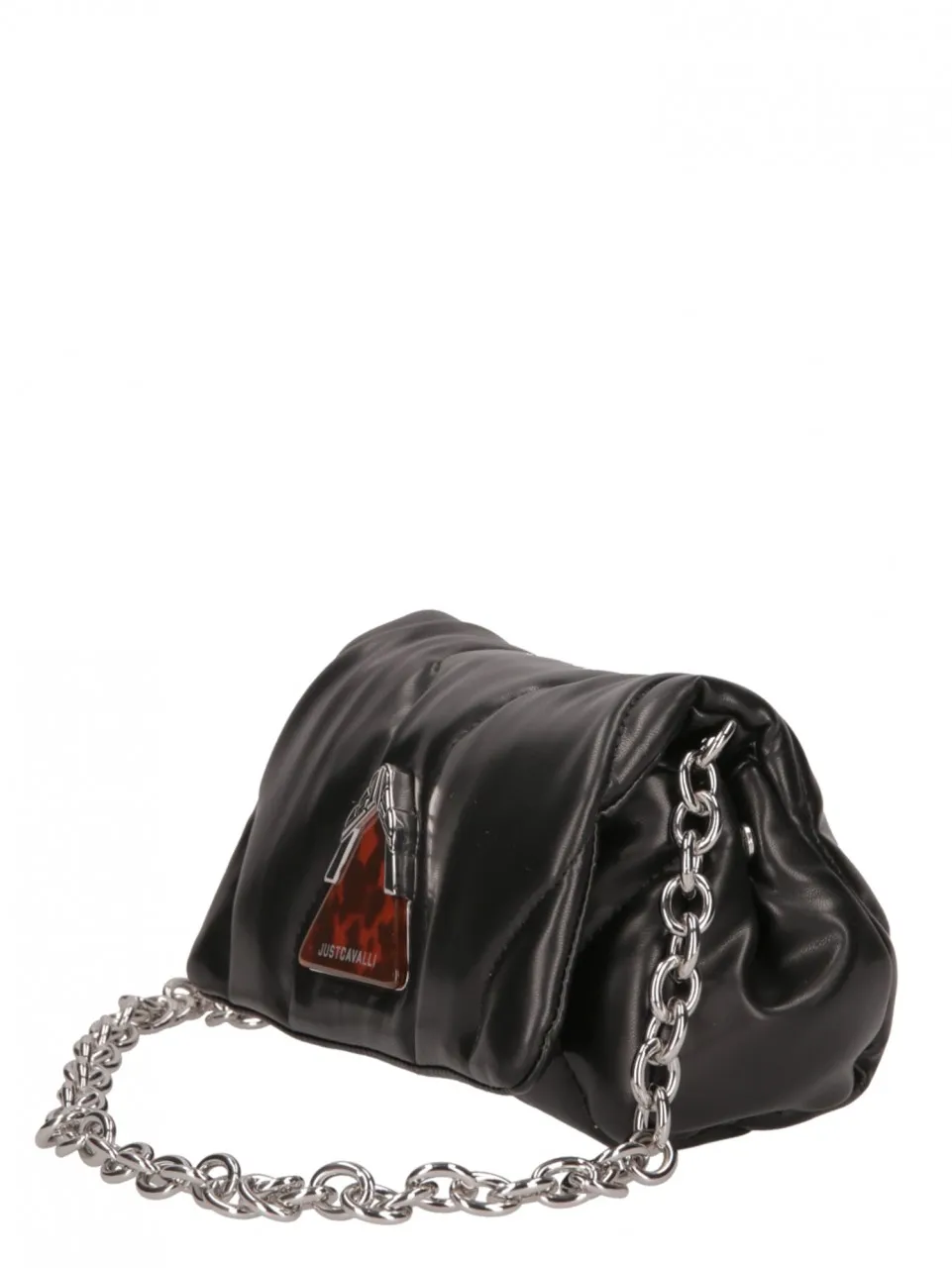 Borsa a spalla piccola trapuntata con logo Black