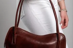Borsa piccola in pelle naturale, marrone