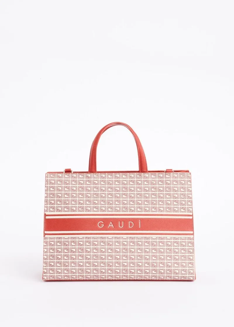 Borsa shopper con stampa lettering