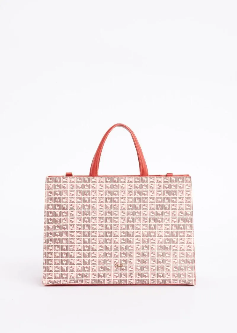 Borsa shopper con stampa lettering