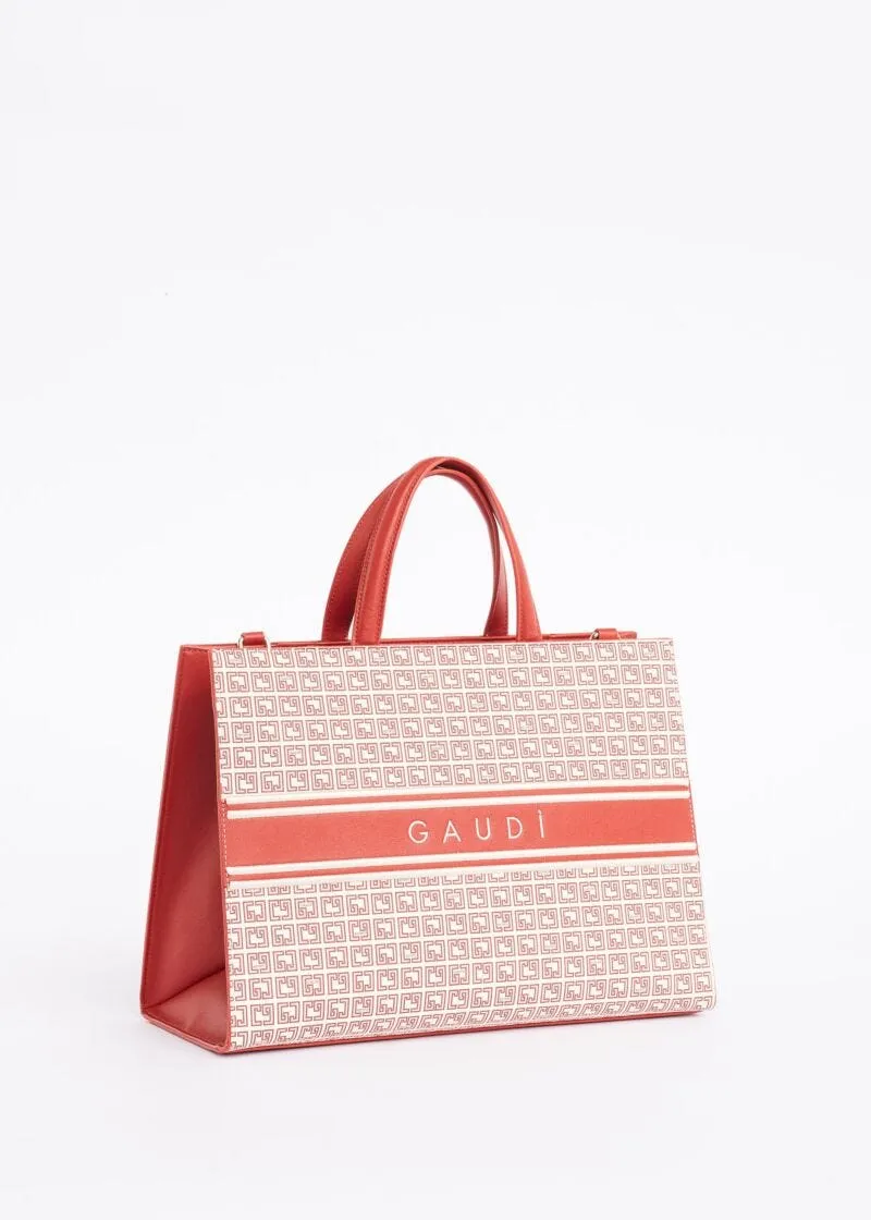 Borsa shopper con stampa lettering