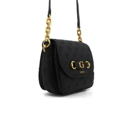 Borsa Simil Pelle Guess Izzy Peony PD920920 Nero Logo