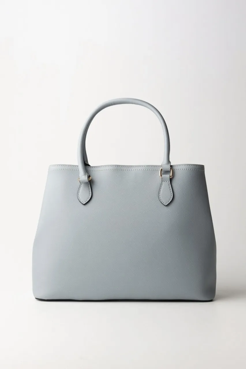 Borsa Tote con logo in oro BLUE TEAR