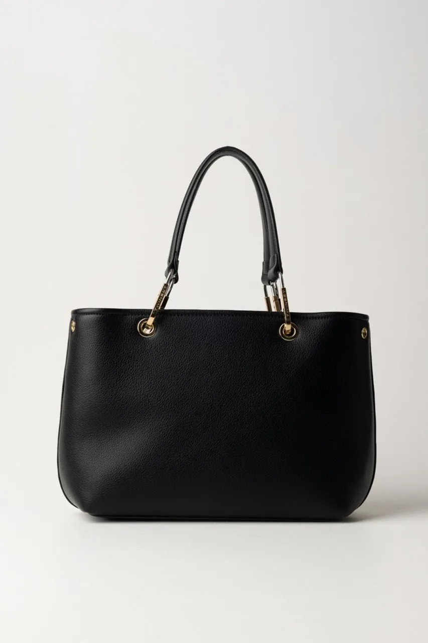 Borsa tote media con pendente chiave Nero