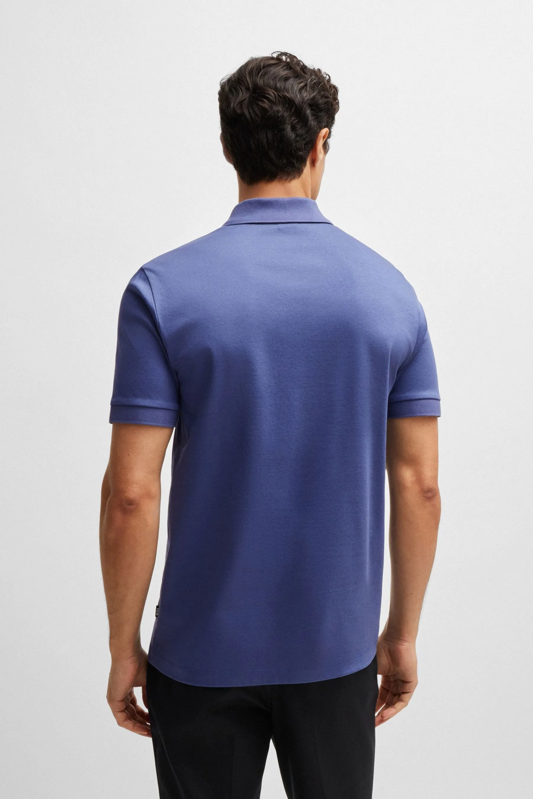 BOSS BOSS Slim Fit Zip Placket Mercerised Cotton Polo Shirt    