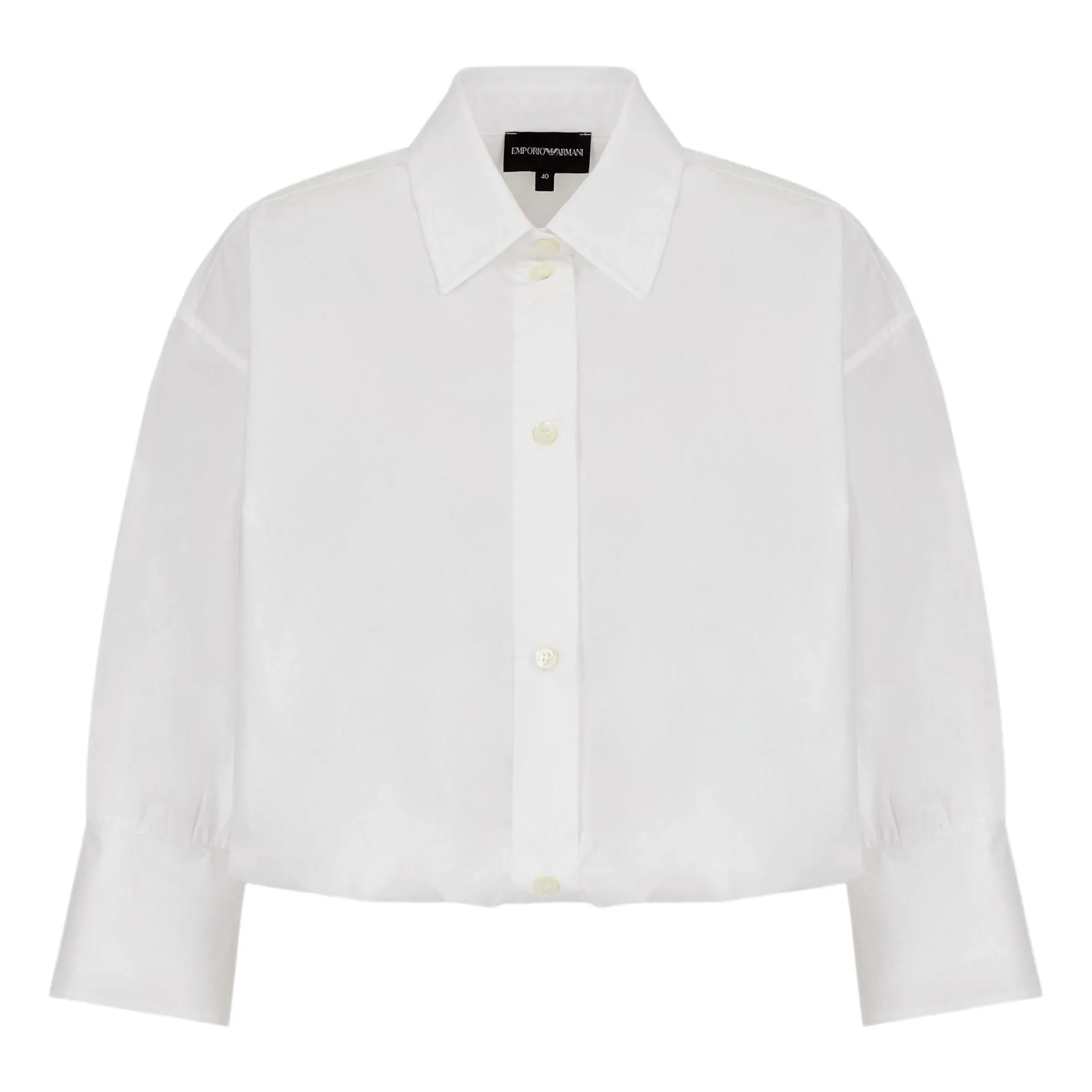 Camicia in popeline con arricciatura in vita