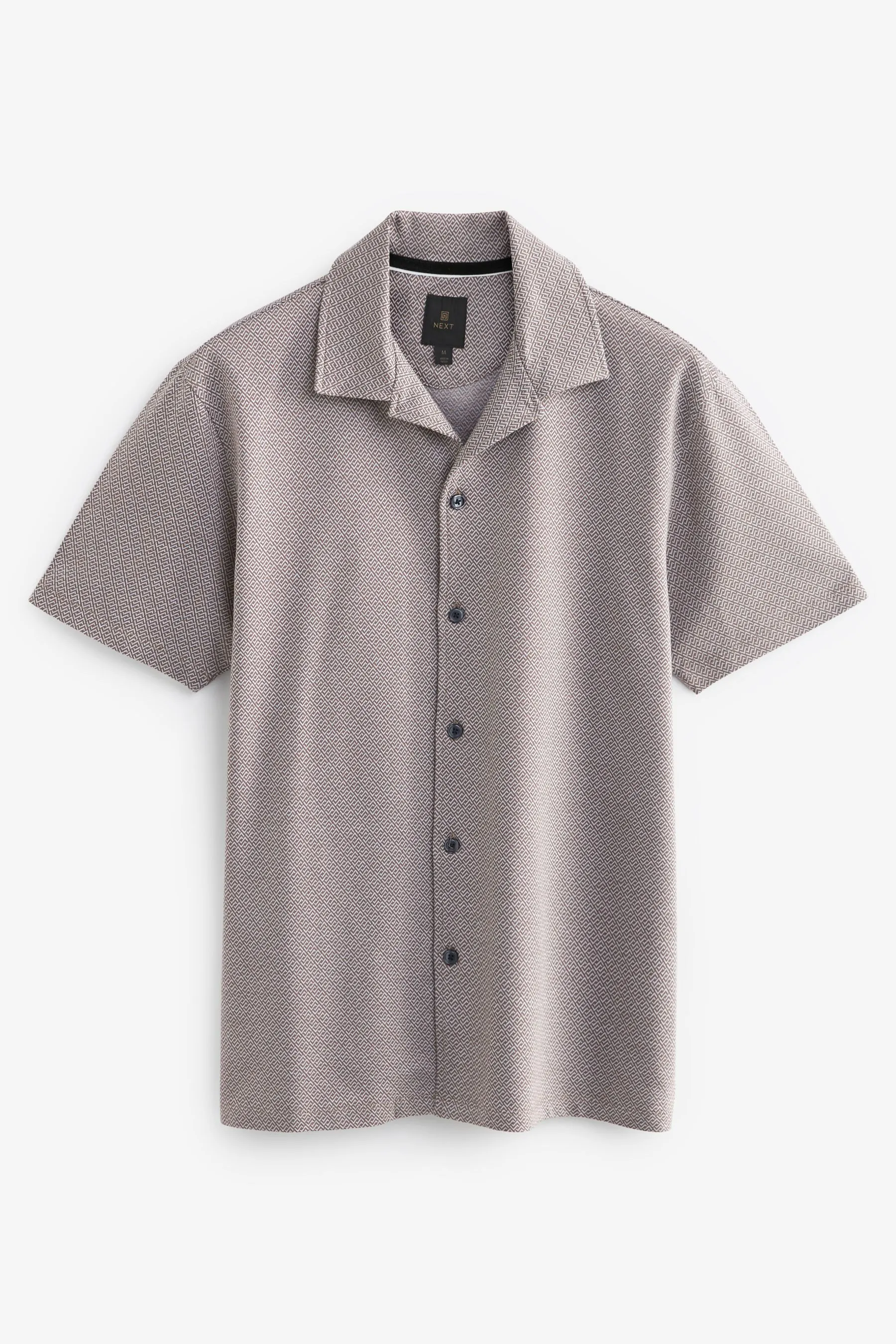 Camicia Maniche corte in jersey testurizzato con colletto cubano    