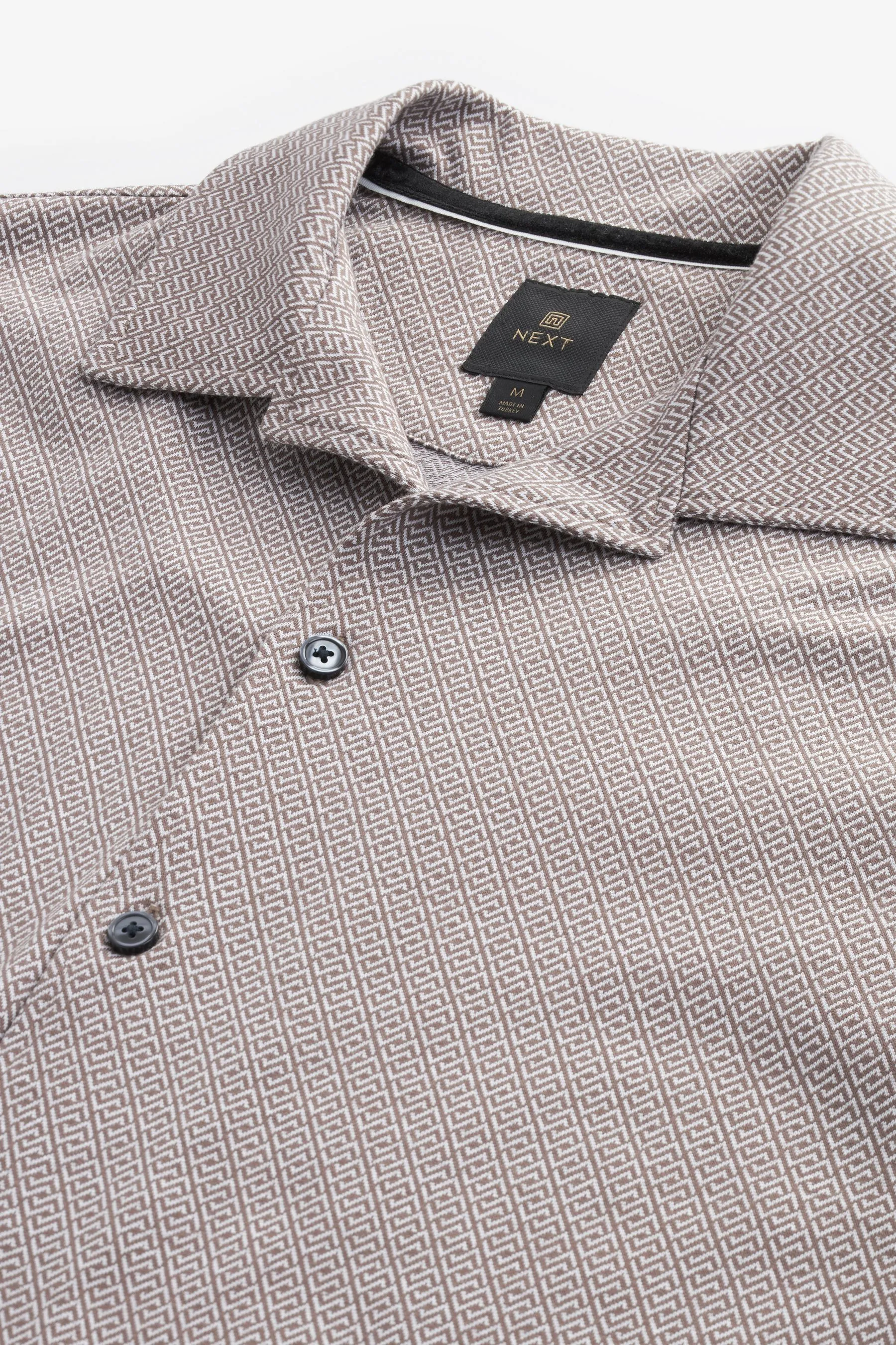 Camicia Maniche corte in jersey testurizzato con colletto cubano    