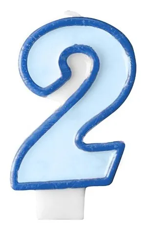 Candelina numero 2 blu 7 cm