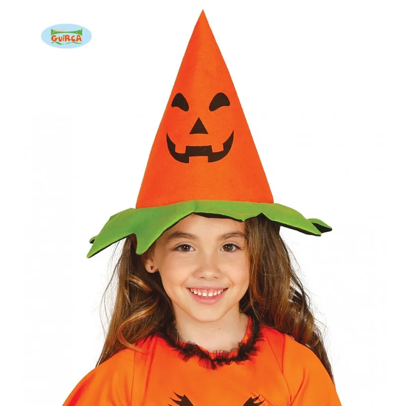 CAPPELLO ZUCCA ARANCIO E VERDE TAGLIA UNICA PER FESTE E TRAVESTIMENTI DI HALLOWEEN E PARTY A TEMA 100%POLIESTER