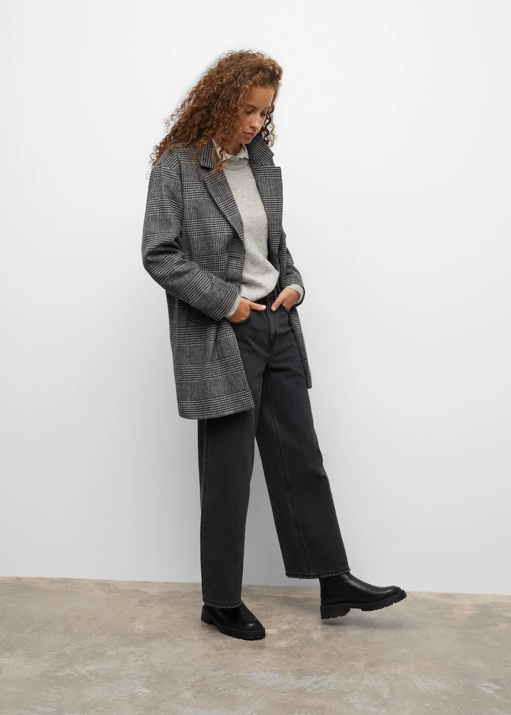 Cappotto lana quadri
