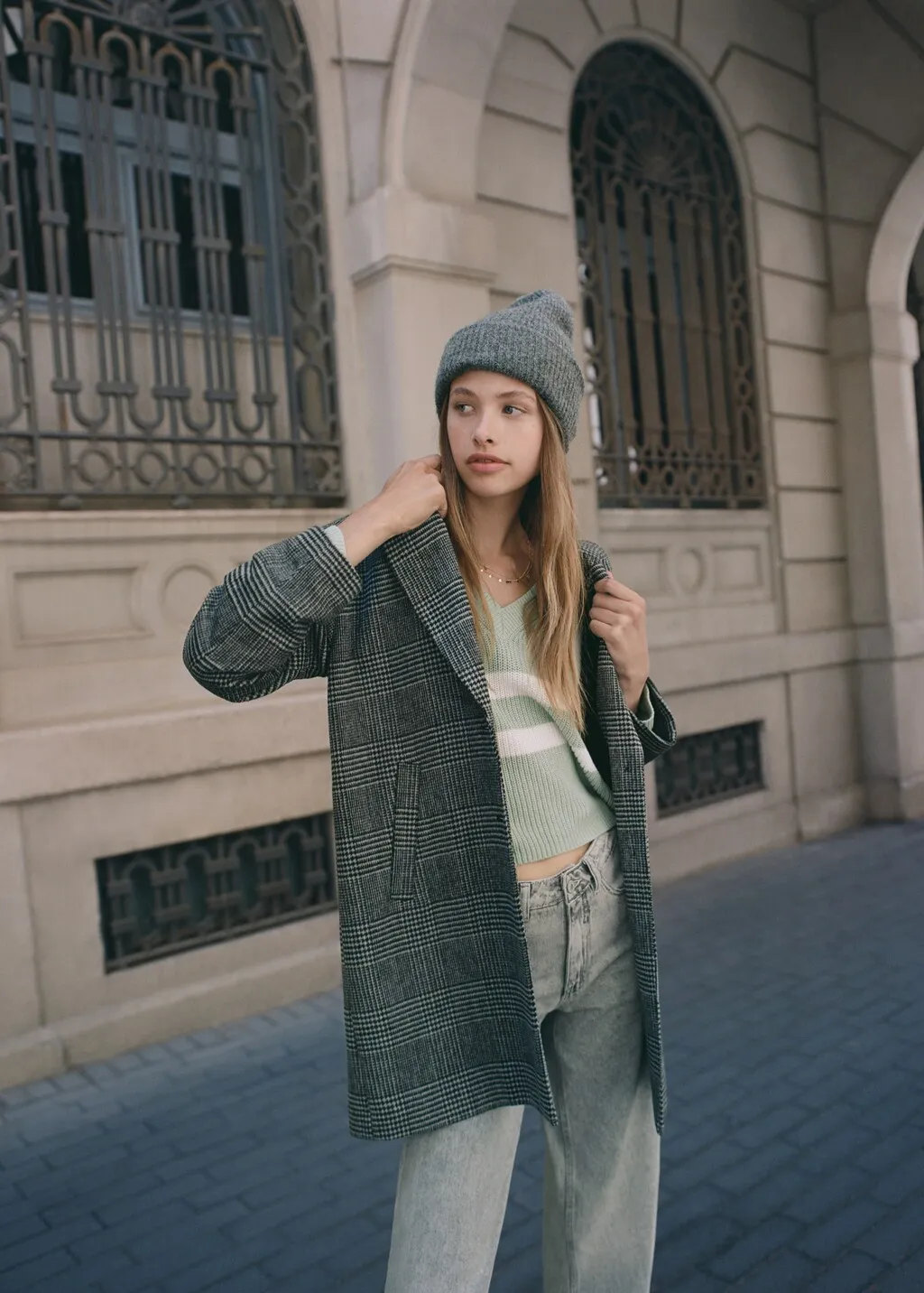 Cappotto lana quadri