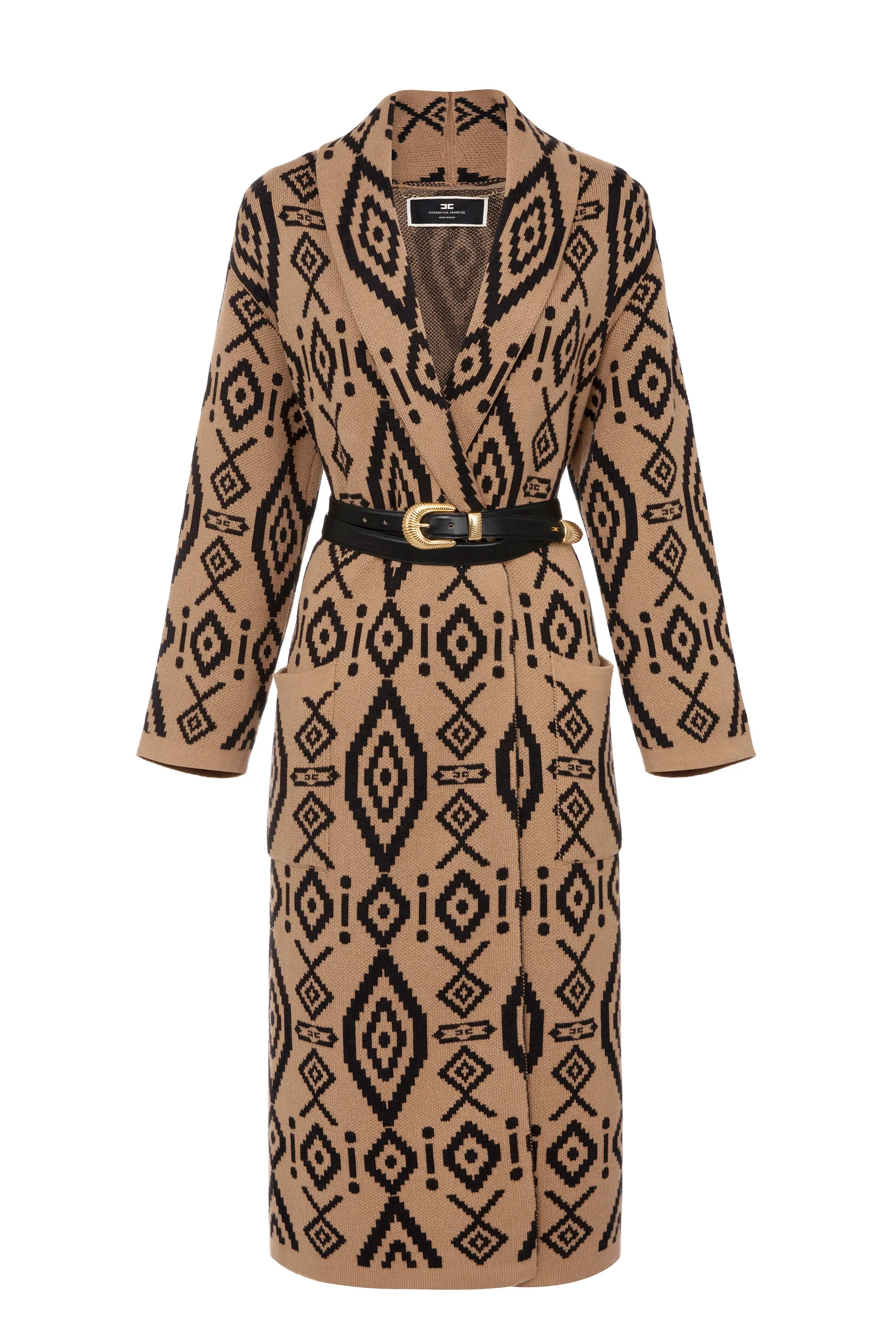 Cappotto lungo disegno rombo