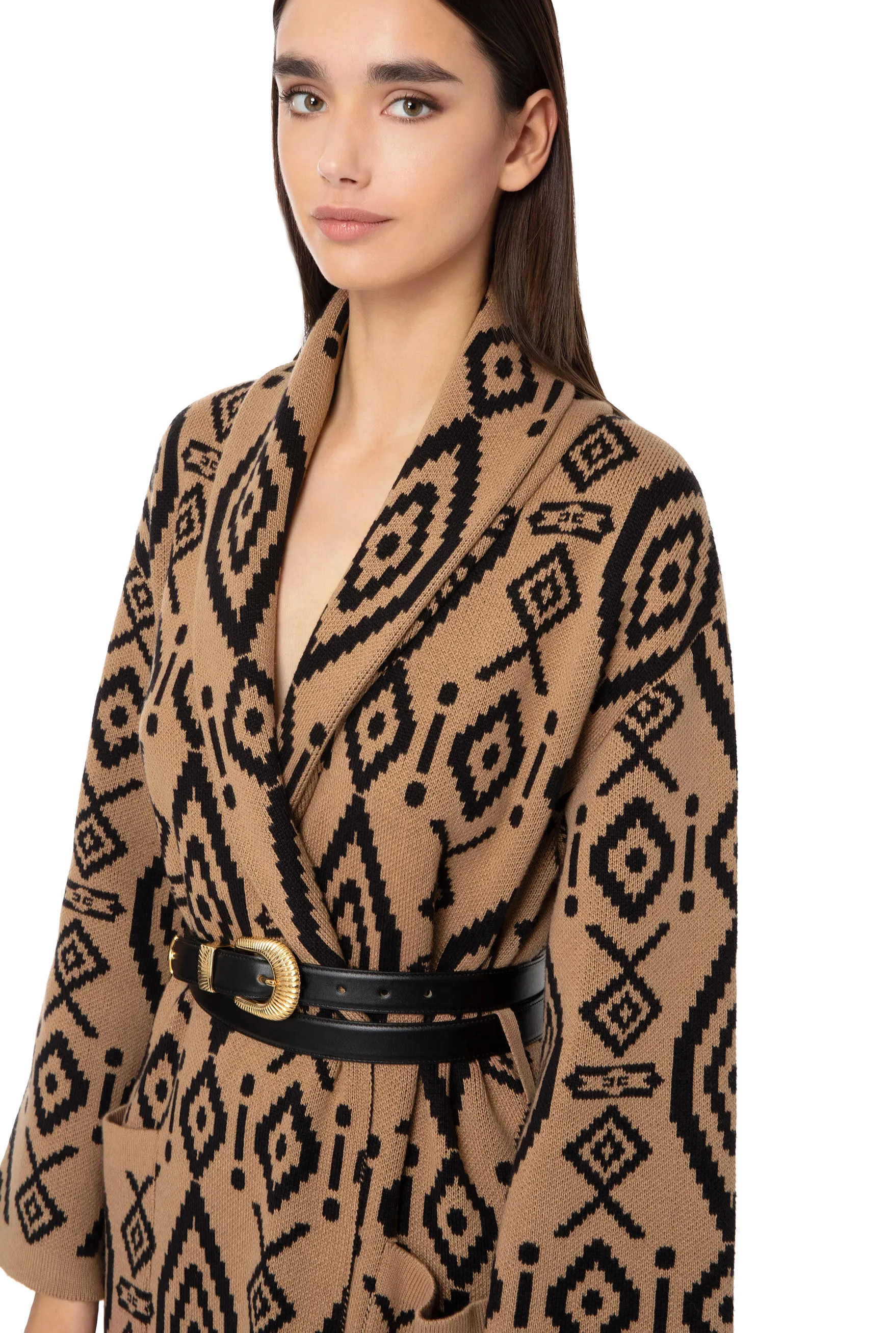 Cappotto lungo disegno rombo