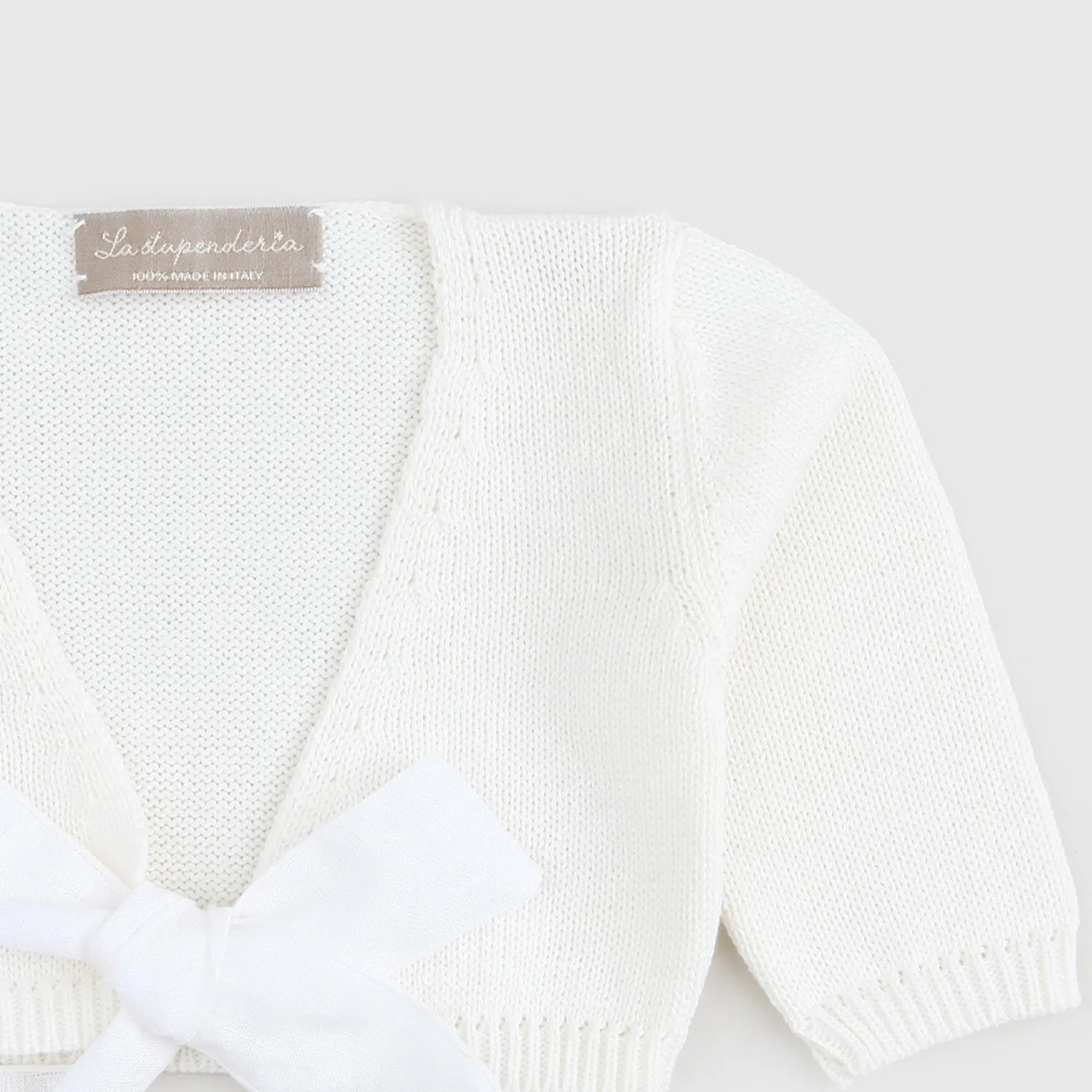 Cardigan Bianco Neonata Fiocco