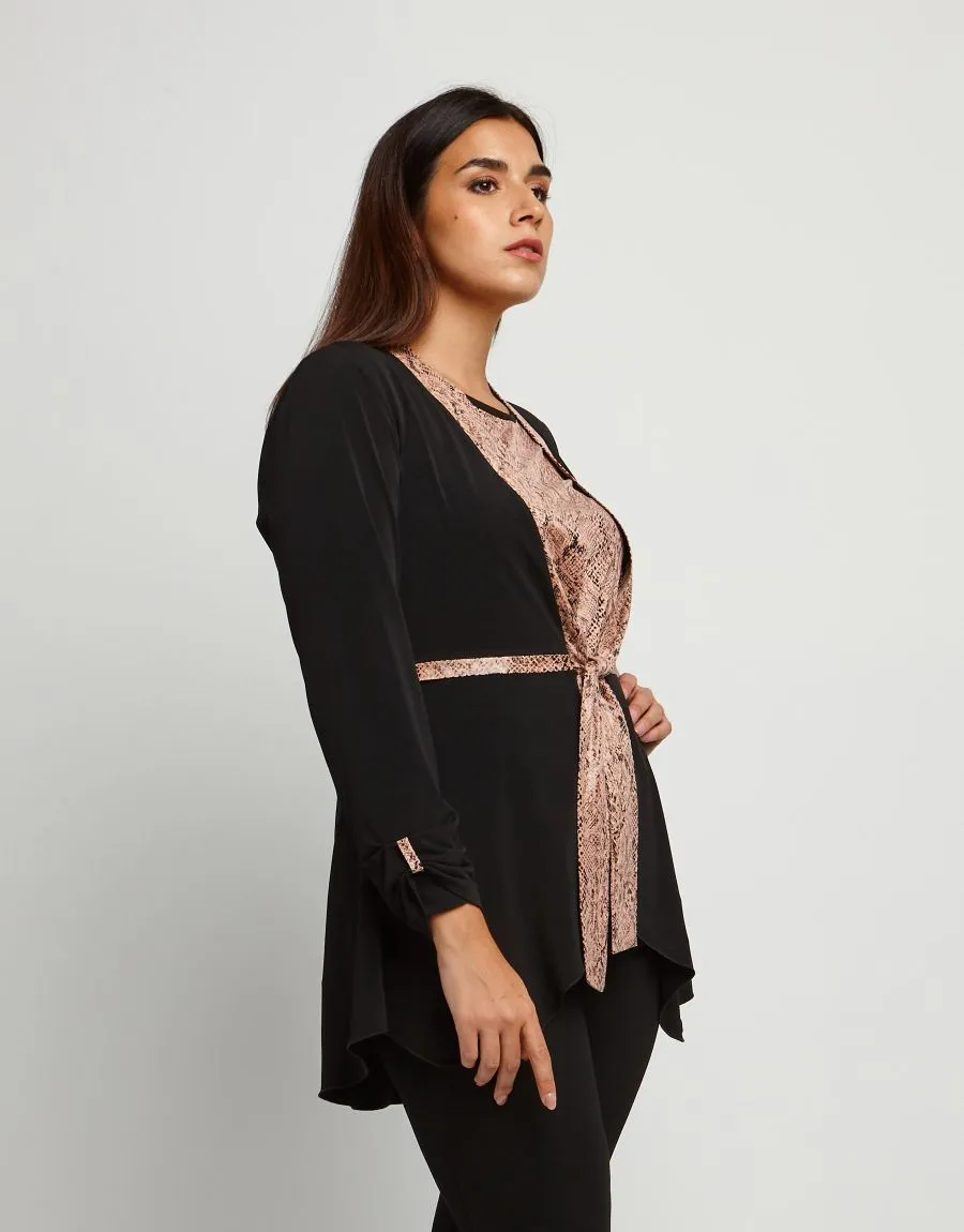 Cardigan con inserti animalier
