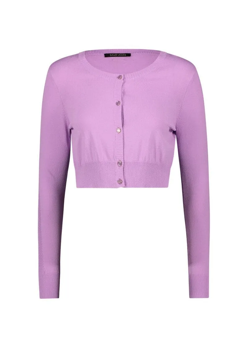Cardigan cropped in filato