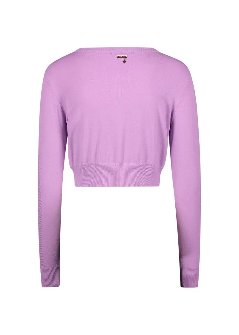Cardigan cropped in filato