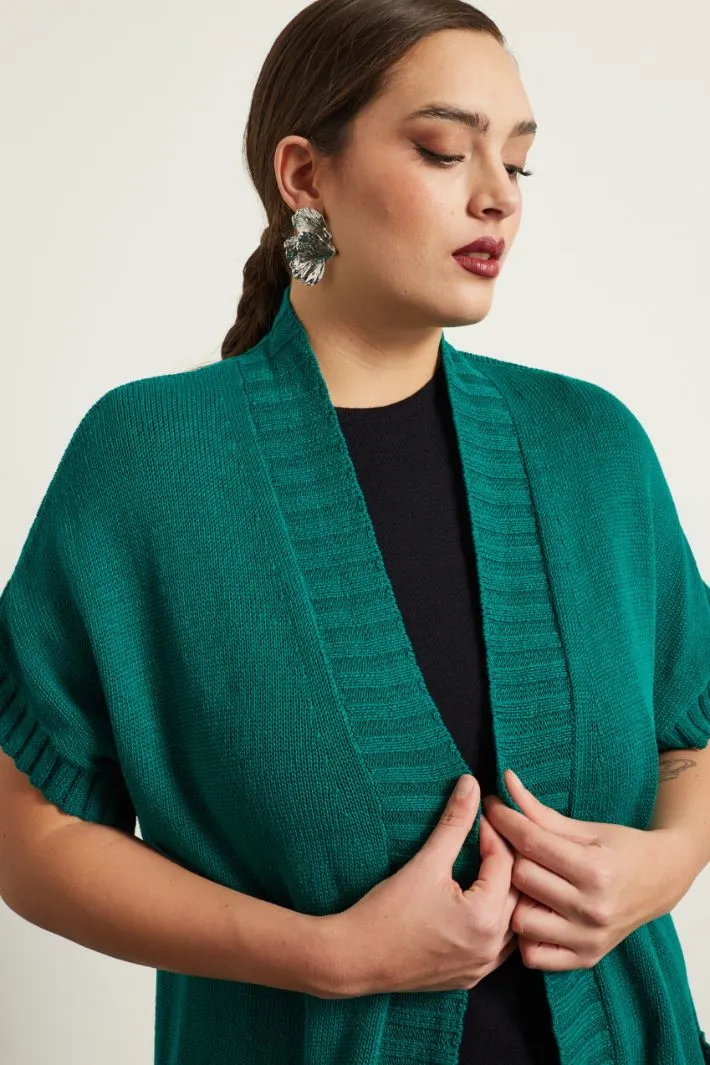 Cardigan in cotone con cintura