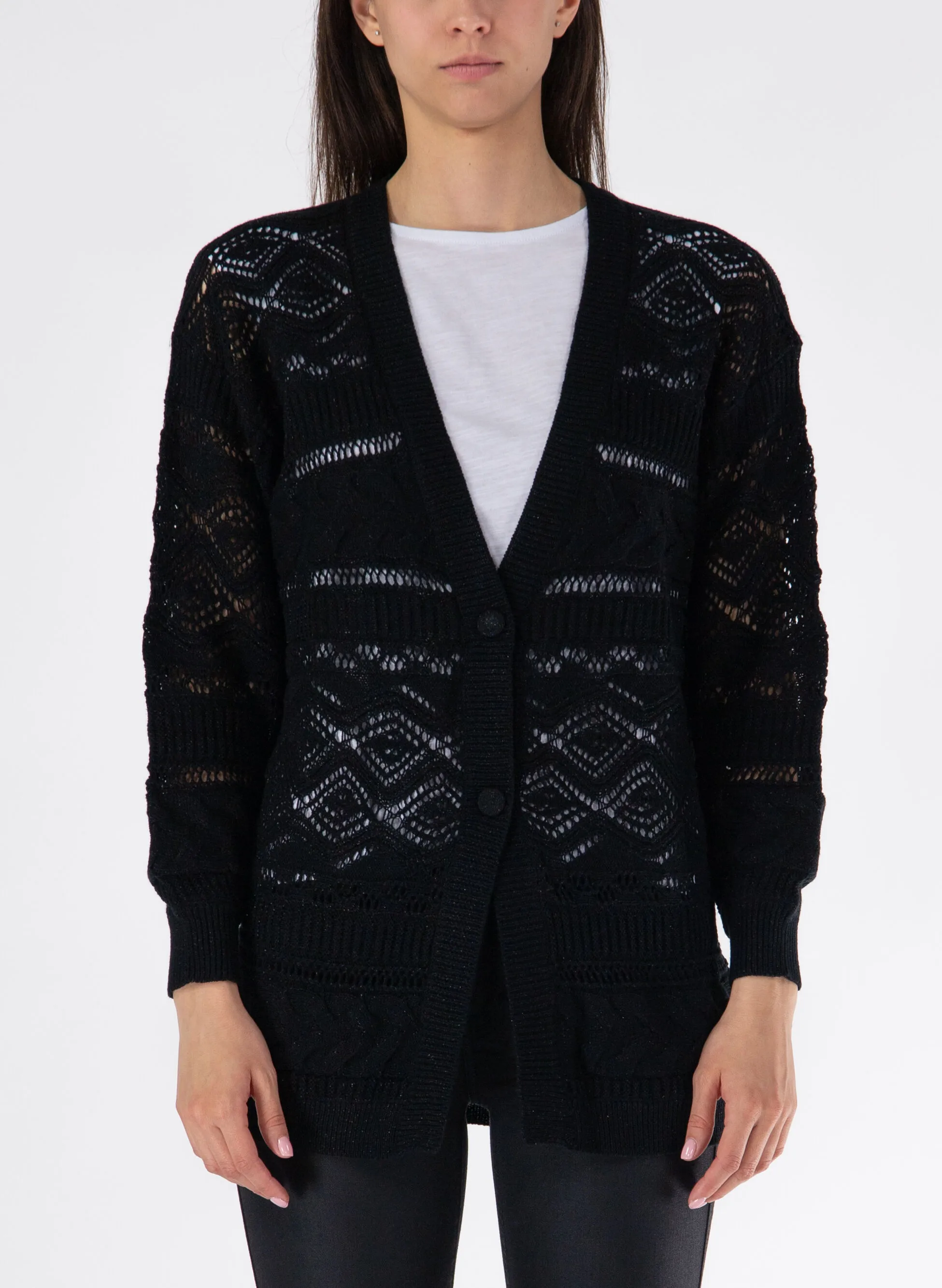 cardigan in cotone traforato