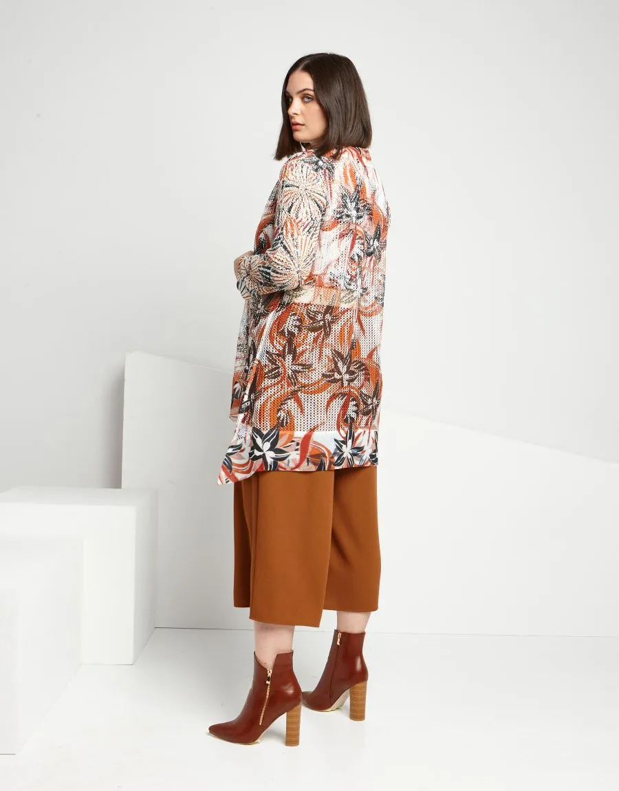 Cardigan in rete fantasia