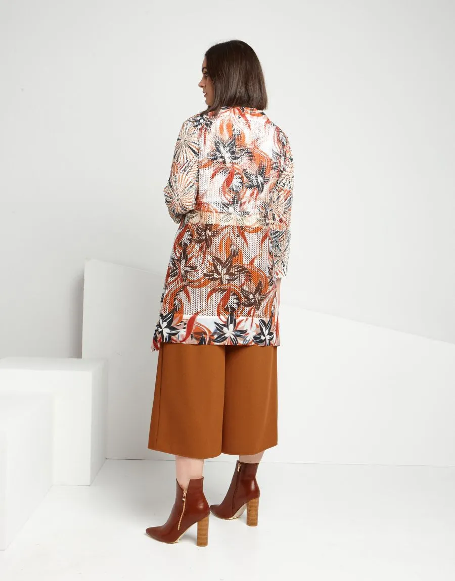 Cardigan in rete fantasia