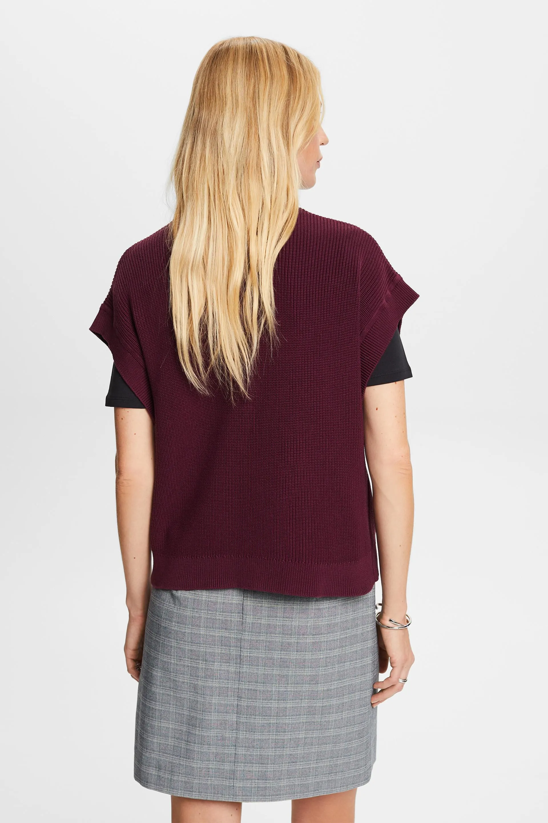 Cardigan smanicato, 100% cotone