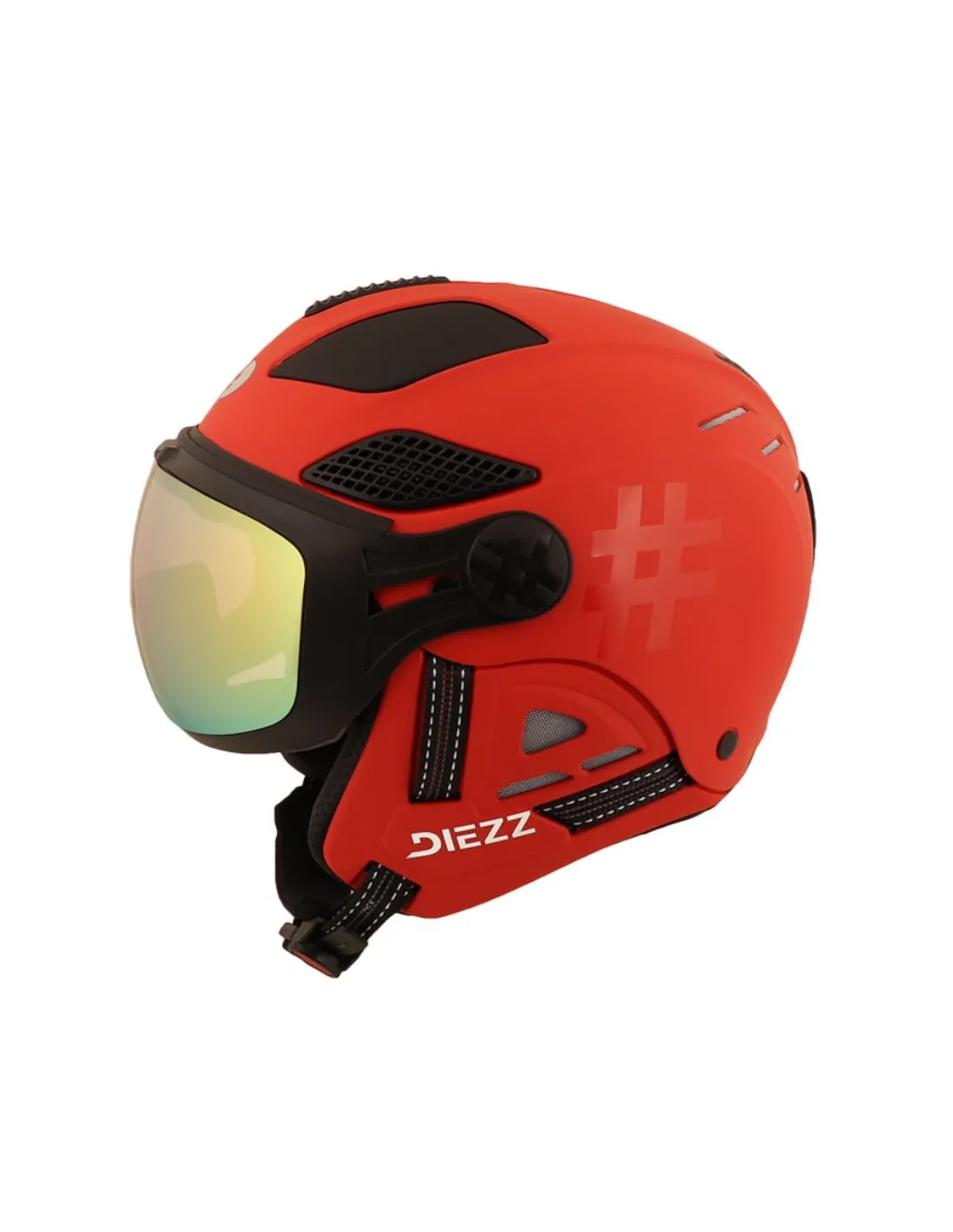 Casco da sci Diezz Louna 2 Tempo Visiera Rosso Fuoco