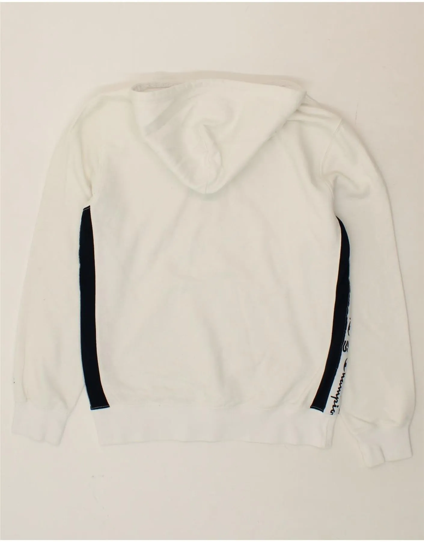 CHAMPION Mens Graphic Hoodie Jumper Large White Cotton