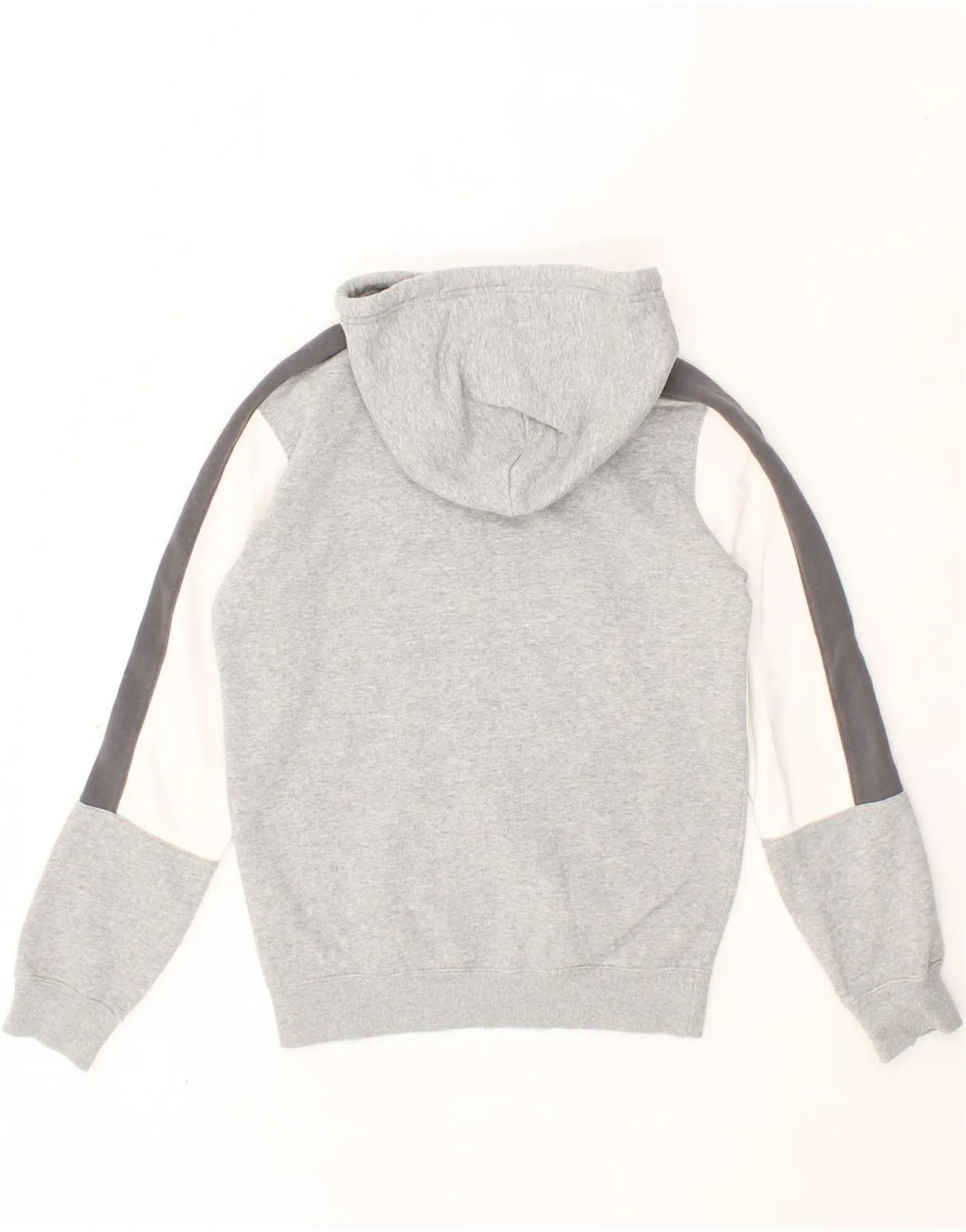 CHAMPION Mens Graphic Hoodie Jumper XS Grey Colourblock Cotton