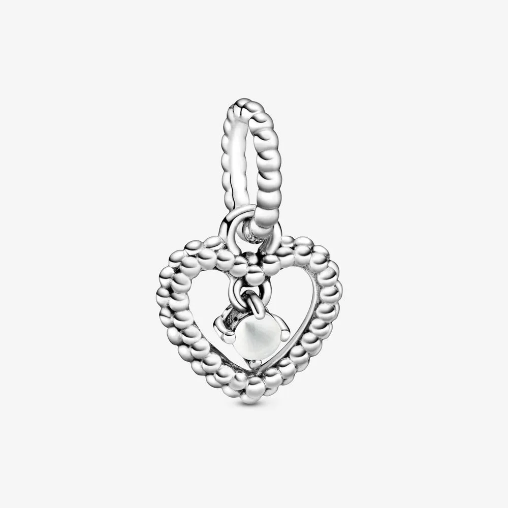 Charm Pendente Pandora A Cuore Bianco Latte Decorato Con Sfere 798854C04