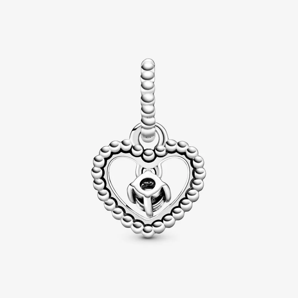 Charm Pendente Pandora A Cuore Bianco Latte Decorato Con Sfere 798854C04