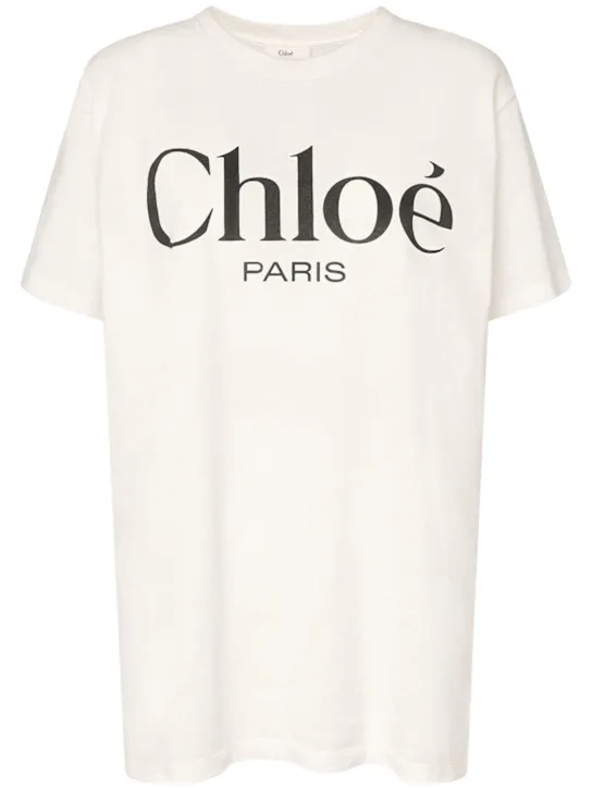 Chloé T-shirt in jersey con logo 