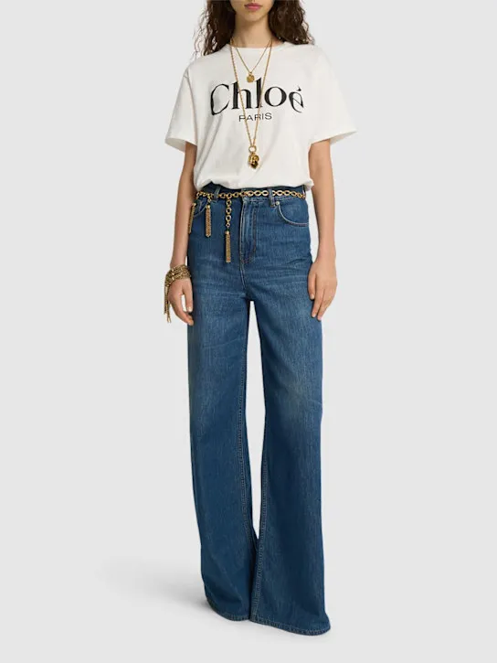 Chloé T-shirt in jersey con logo 