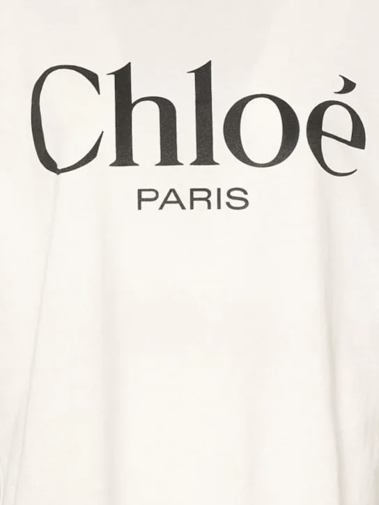 Chloé T-shirt in jersey con logo 