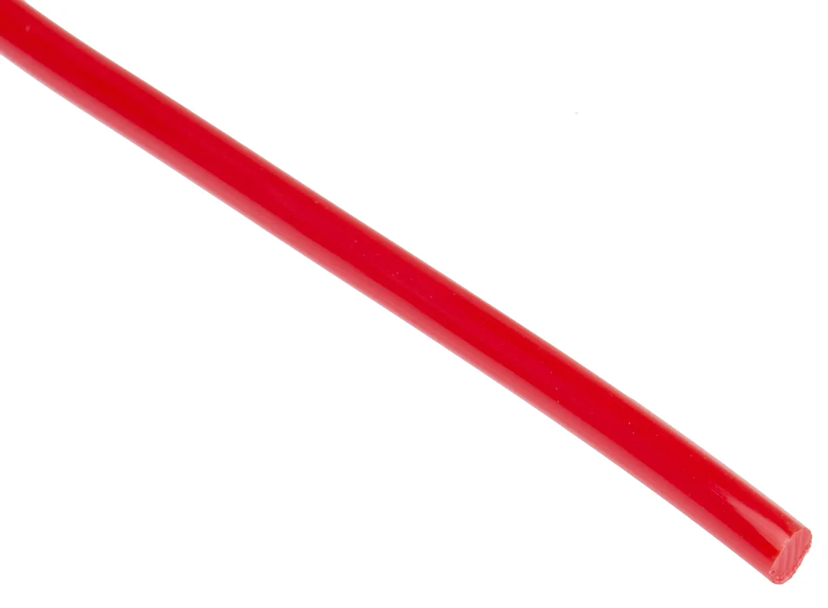 Cinghia rotonda in poliuretano RS PRO, Rosso, lunga 5m, Ø 3mm, Ø puleggia 30mm min, carico 1.95kg