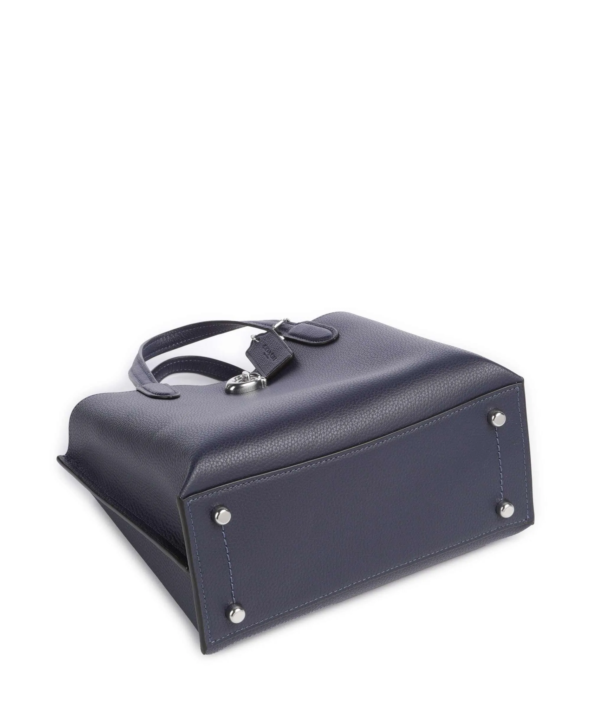  Coach Willow 24 Borsa a mano pelle di vacchetta grana navy  