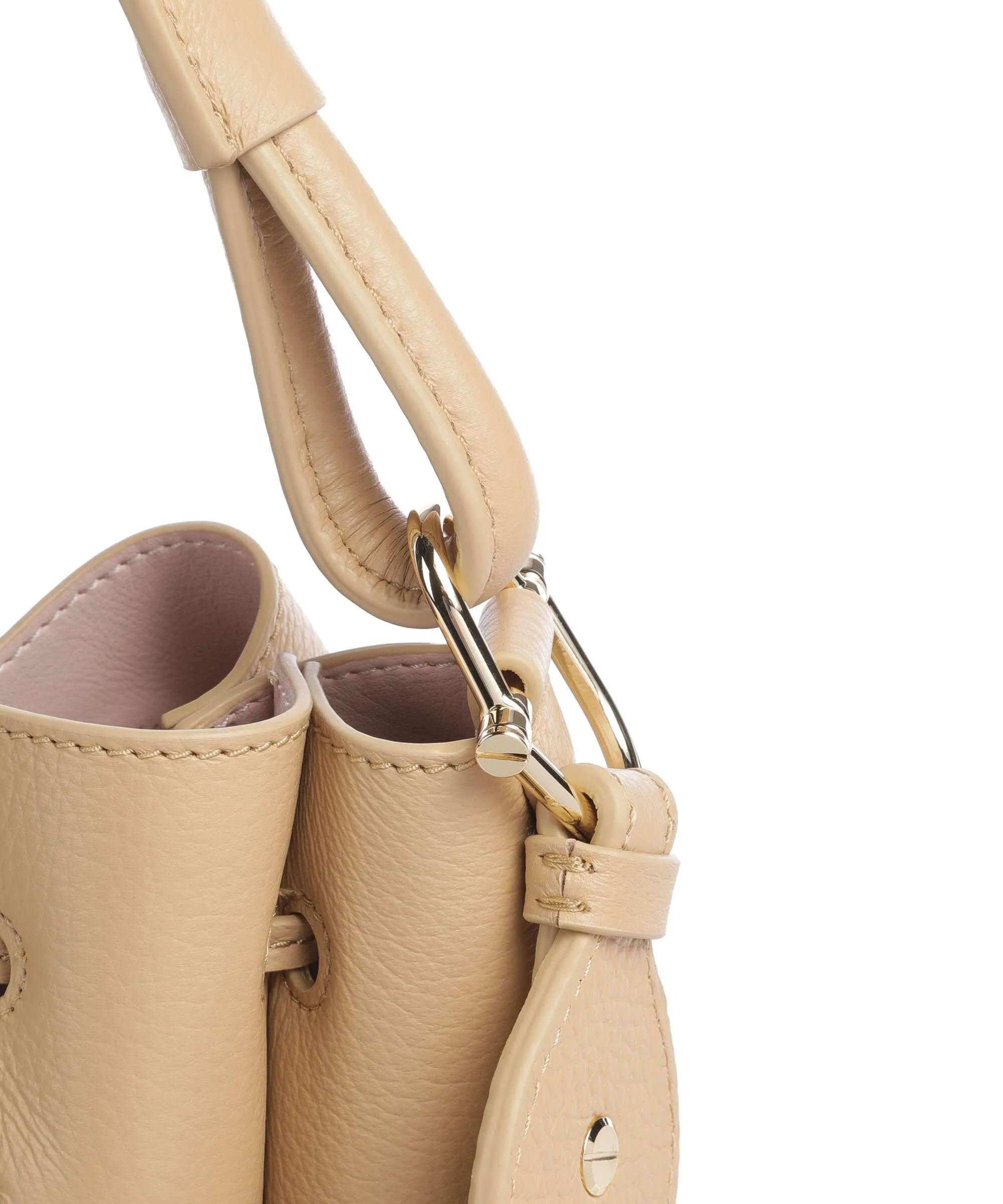  Coccinelle Eclyps Borsa a secchiello pelle granulata beige  