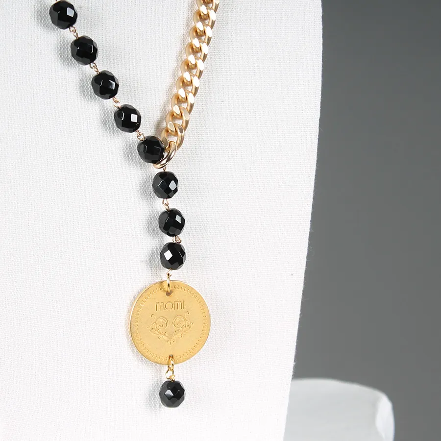 Collana Francesca medaglia oro/nero