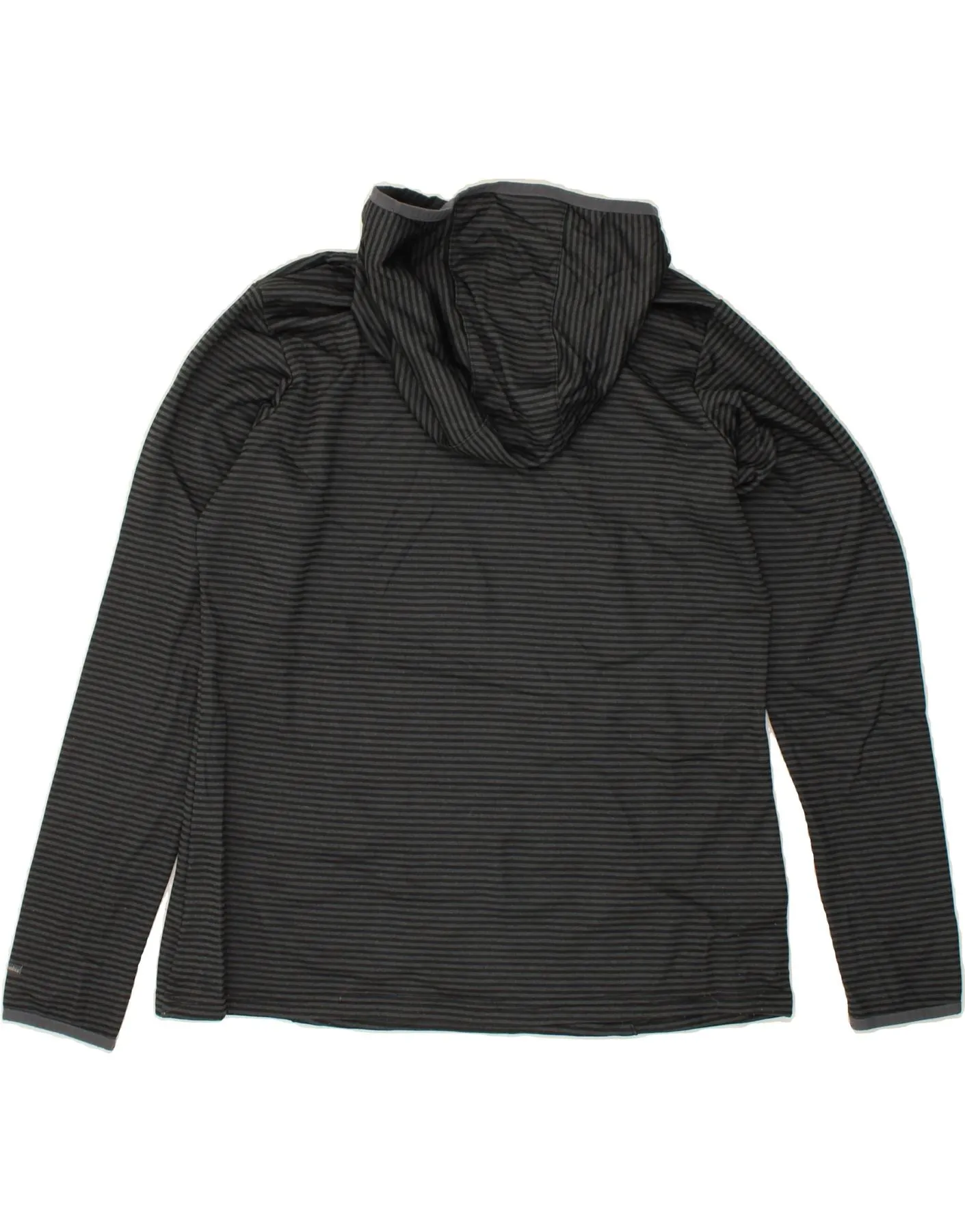 COLUMBIA Mens Hoodie Jumper Large Black Pinstripe Polyester
