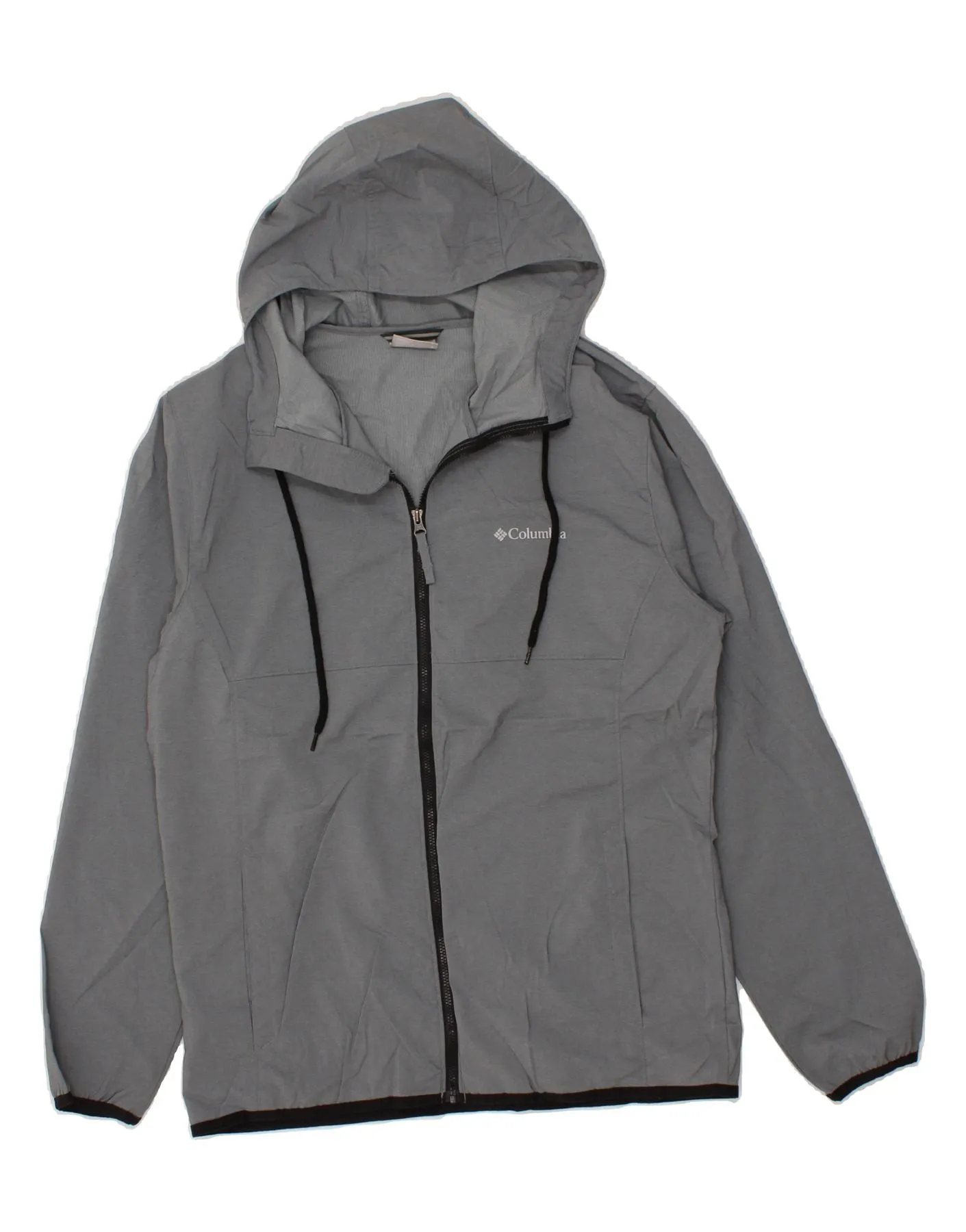 COLUMBIA Mens Zip Hoodie Sweater Small Grey Polyester
