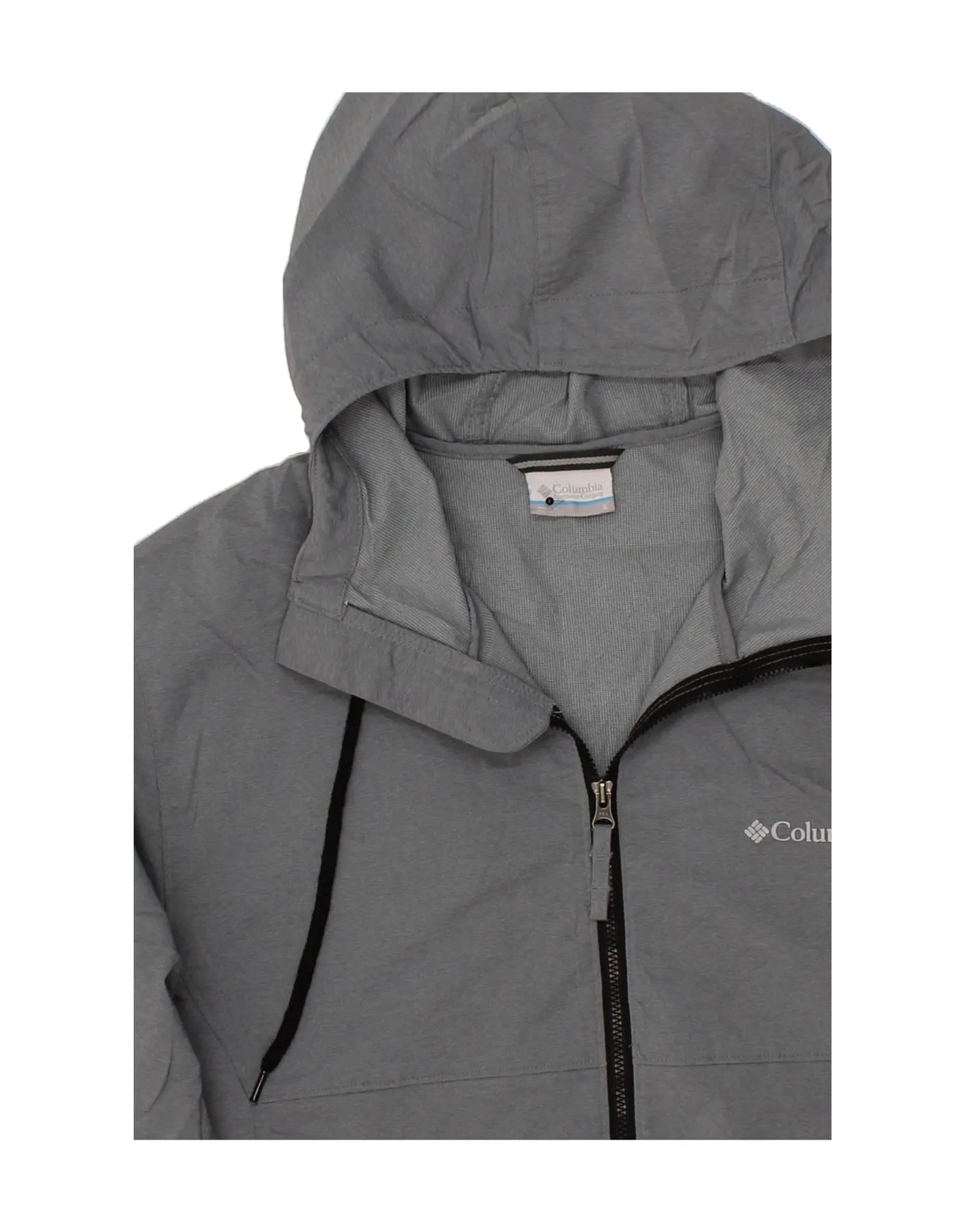 COLUMBIA Mens Zip Hoodie Sweater Small Grey Polyester