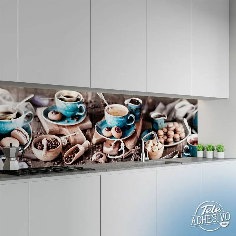 Composizione di caffè e biscotti - FOTOMURALI