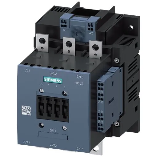 Contattore Siemens, serie 3RT, 3 poli, 2 NA + 2 NC, 65 A, 90 kW, bobina 575 → 600 V