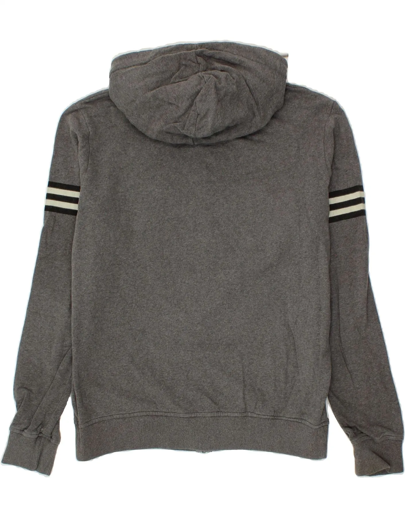 CONVERSE Mens Graphic Zip Hoodie Sweater Medium Grey Cotton