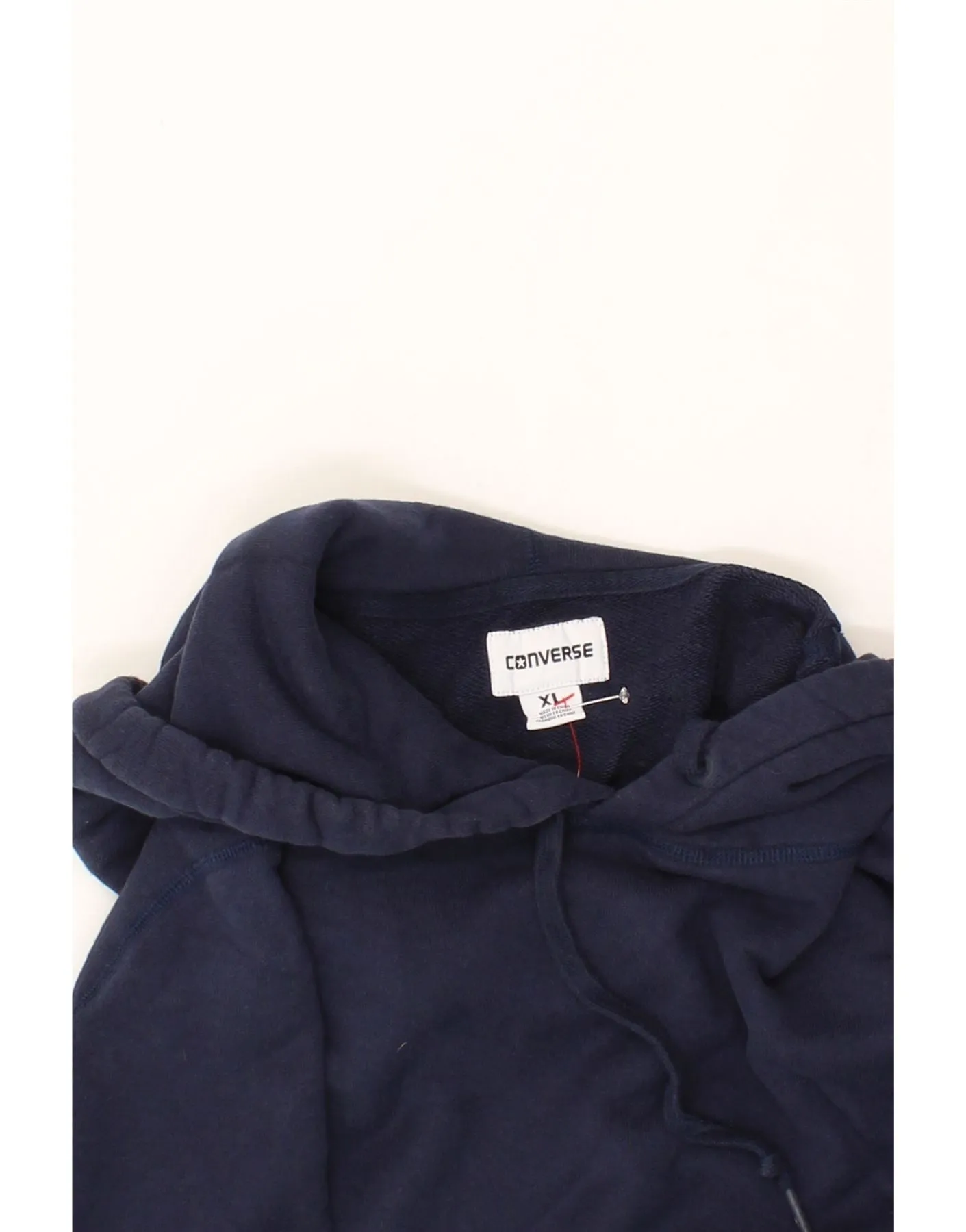 CONVERSE Womens Hoodie Jumper UK 18 XL Navy Blue Cotton