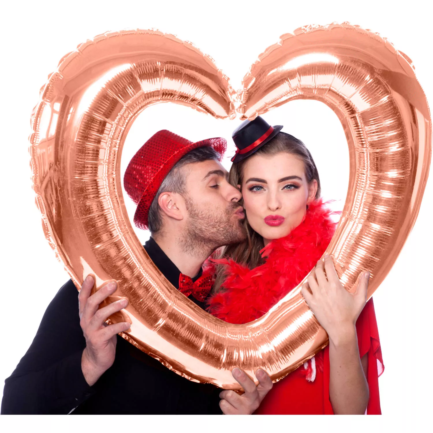 Cornice per foto cuore rosa oro 85 x 70 cm