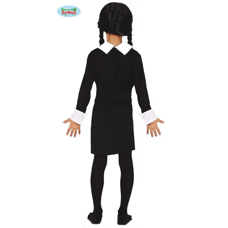 COSTUME CARNEVALE MERCOLEDI BABY 5/6 ANNI PER TRAVESTIMENTI A TEMA VESTITO HALLOWEEN FILM FAMIGLIA ADDAMS NO ACCESSOR